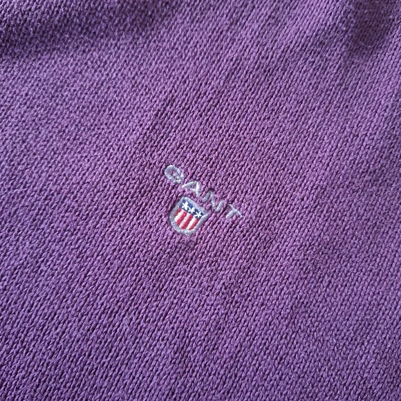 Vintage GANT Men's Pullover Sweater In Purple Size L Classic Style - Picture 2 of 4